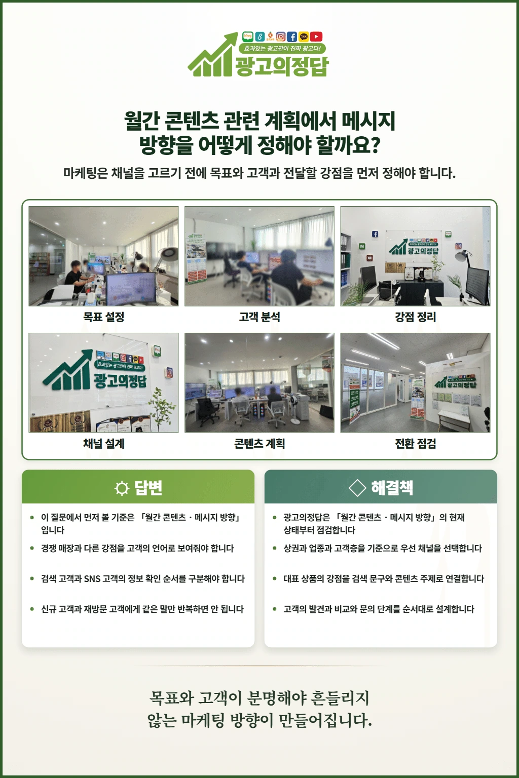 광고의정답 카드뉴스: 월간 콘텐츠 관련 계획에서 메시지 방향을 어떻게 정해야 할까요?